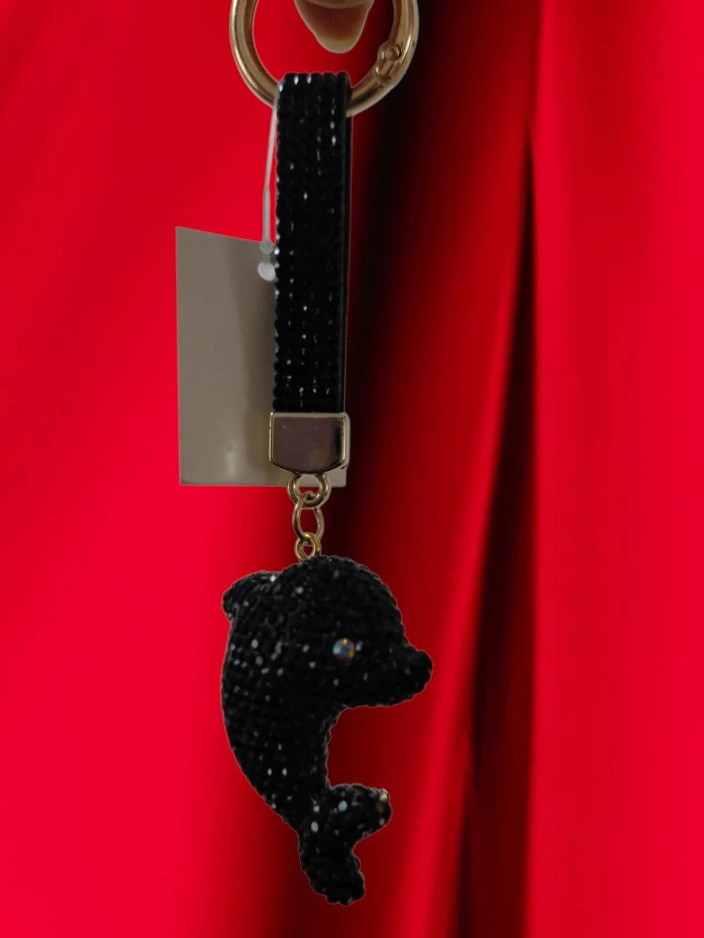 Black Dolphin Charm Keychain Wristlet